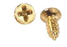 Small Brass Screws, 20pc.