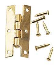 Brass H Hinge with Nails 2pr/pkg.