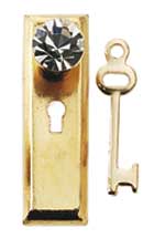 Brass Crystal Knob Plate 2pc/pkg.