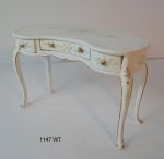 French Provincial Desk & Chair, White