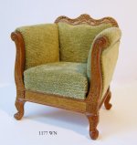 Fully Upholstered Arm Chair, Soft Green