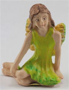 Fairy Sitting, Lime Green Dress