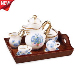 Blue Forget me not Coffee Set