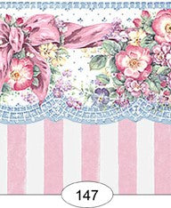 Flowers and Bows, Pink Stripe