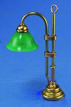 Brass Table Lamp with Green Shade