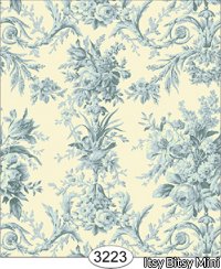 Rose Tapestry French Blue Wallpaper