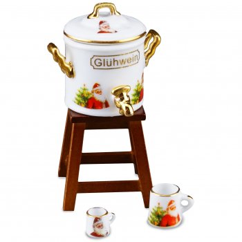 Gluhwein Pot with Stool, Christmas