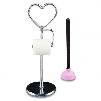 Heart Toilet Roll Set with Plunger