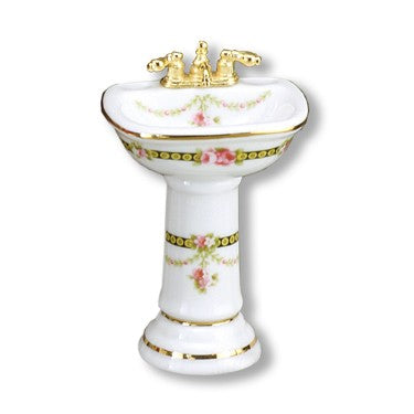 Victorian Rose Pedestal Sink