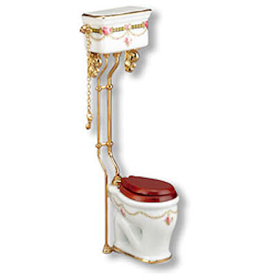 Victorian Rose High Flush Toilet, Disc