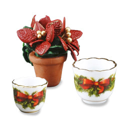 Poinsettia Plant with Pots