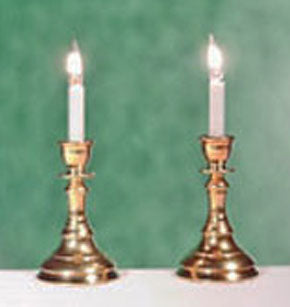 Candlesticks, Round Base, Gold Finish