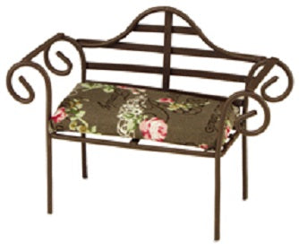 Wire Garden Bench with Cushion