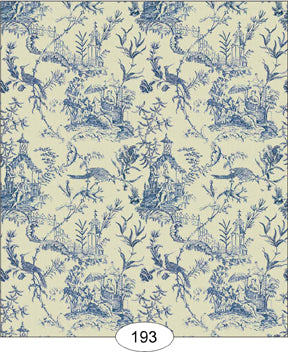 Chinese Toile, Blue Wallpaper