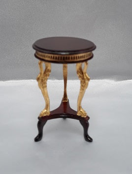 Uptown Deco End Table, Mahogany & Gold