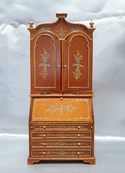 Chinoiserie Secretary Desk, Walnut/Handpainted