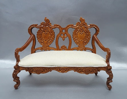 Fancy Carved Sofa, New Walnut