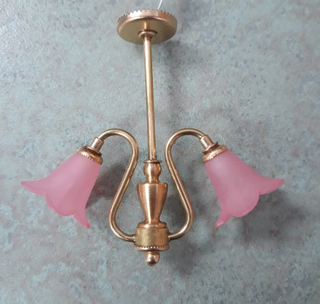 2-Shade Ceiling Light, Pink Shade