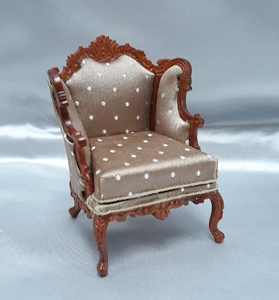 Louis XV Parlour Chair, Tan, Walnut