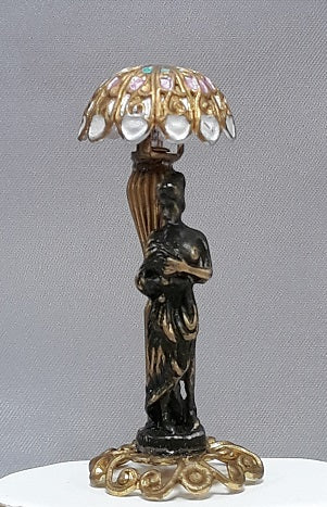 Tiffany Shade Lamp, Lady/Bronze