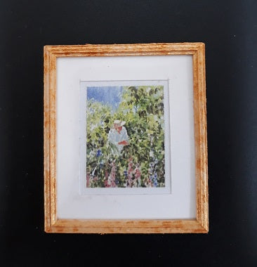 Framed Print, Woman/Garden