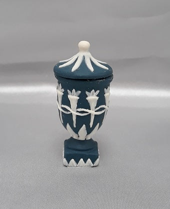 Wedgewood Cobered Urn with Lid, Blue