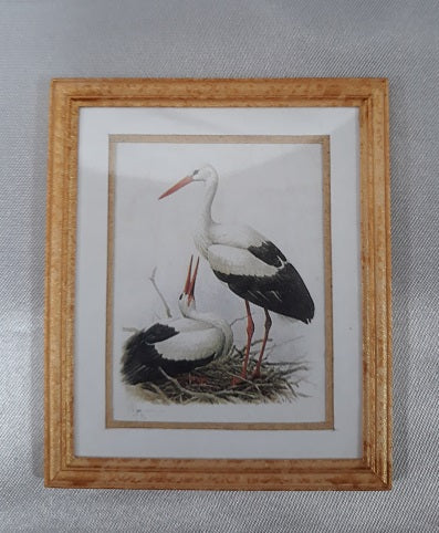 Framed Print, Black & White Crane