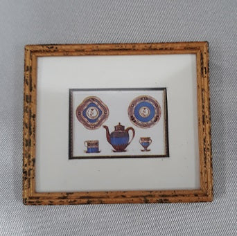 Framed Print, Blue Lusterware