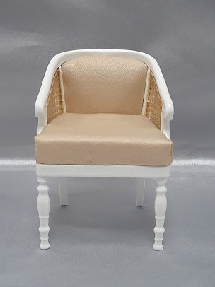 Tub Chair, Cane Panel, White