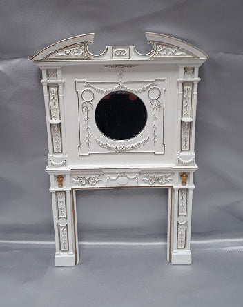 Art Nouveau Fireplace, White, Gold