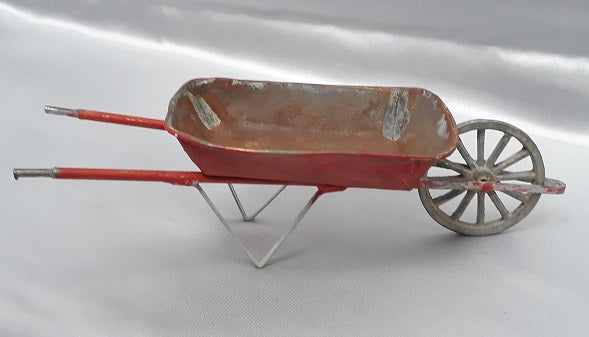 Mini Barrow Wheel Barrow, Metal, Red – Miniature Designs, Inc.
