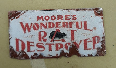 Moores Rat Destroyer Sign, Rusty