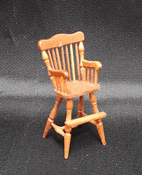 1/2" Scale Colonial High Chair, Cherry