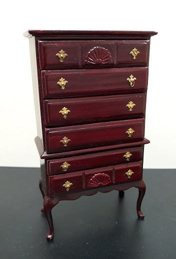 Highboy with Flat Top, Mahogany