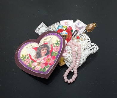 Heart Shaped Box Filled with Trinkets