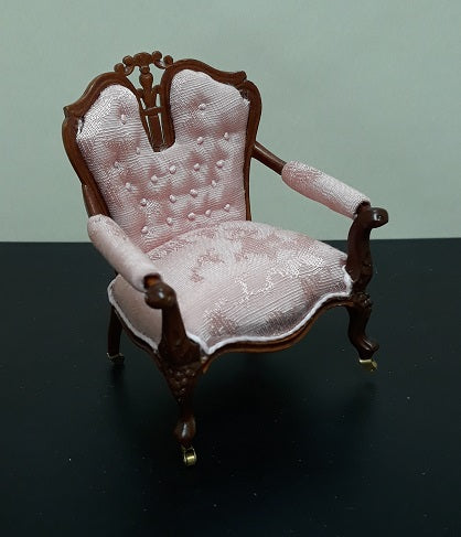 Victorian Arm Chair, Medallion, Rose