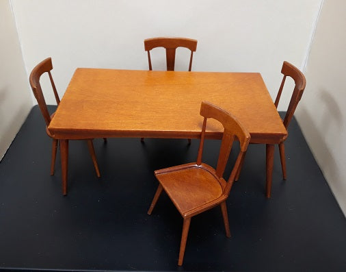 Mid Century Dining Set, Walnut, 5pc