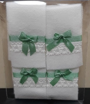 White Towels with Green Bow