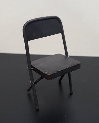 Vintage Metal Folding Chair, Black