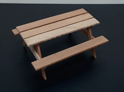 1/2" Scale Picnic Table, Cherry, Signed