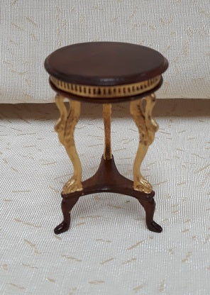 Uptown Deco End Table, New Walnut & Gold