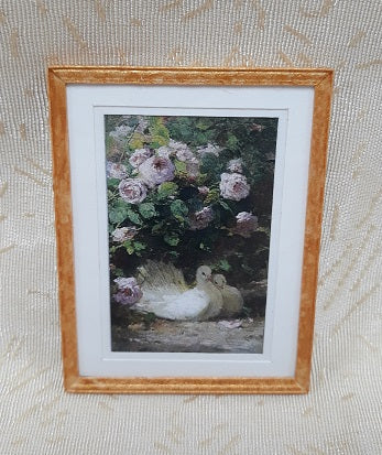 Framed Print, Dove & Roses