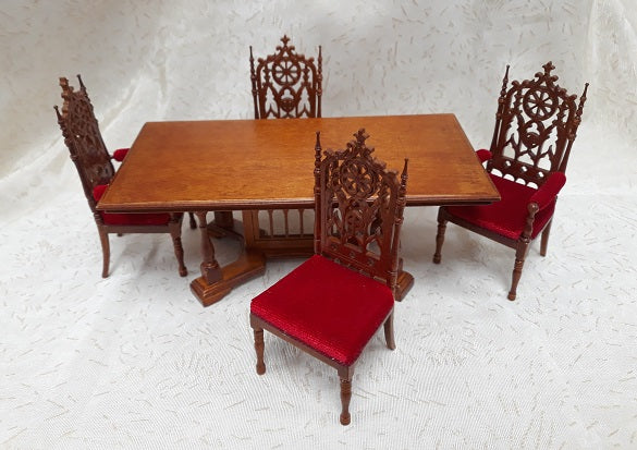 Jacobean Tressle Dining Set, 5pc, Walnut