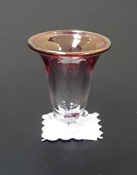 3-Legged Tall Vase, Cranberry Rim