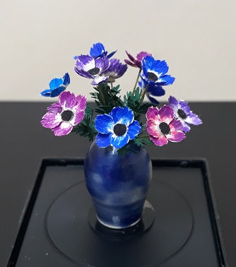 Blue & Purple Anemone Flower in Vase