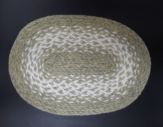 Oval Braided Rug, Sage