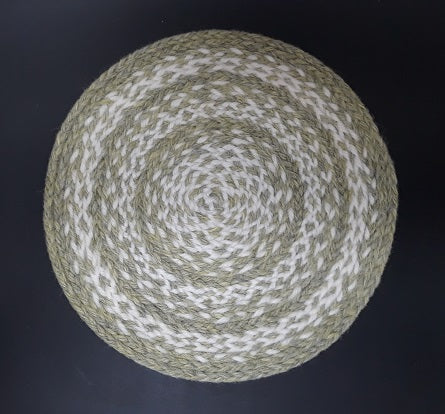 Round Braided Rug, Sage