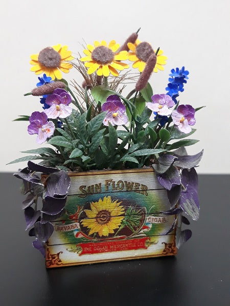 Old Fashion Wooden Crate with Flowers