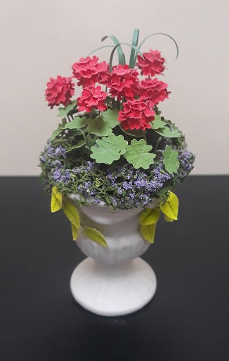 White Urn with Flowers