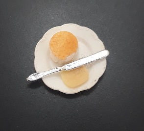 Plate with Biscuit, Butter, & Knife